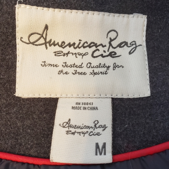 American Rag Peacoat - Size M - Charcoal Gray - Picture 4 of 8